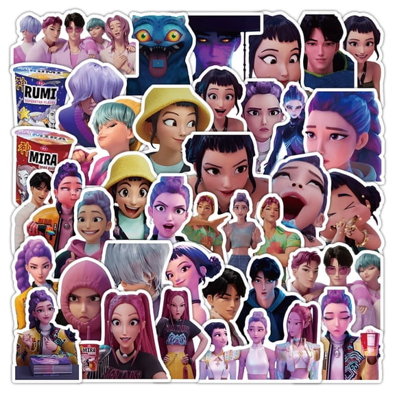 50Pcs demon pop Anime POP Decals Popular Classic Anime Stickers Cartoon Waterproof Vinyl Decals for Water Bottle Laptop Guitar Car Luggage Skateboard Manga Gifts for Teens (9968)