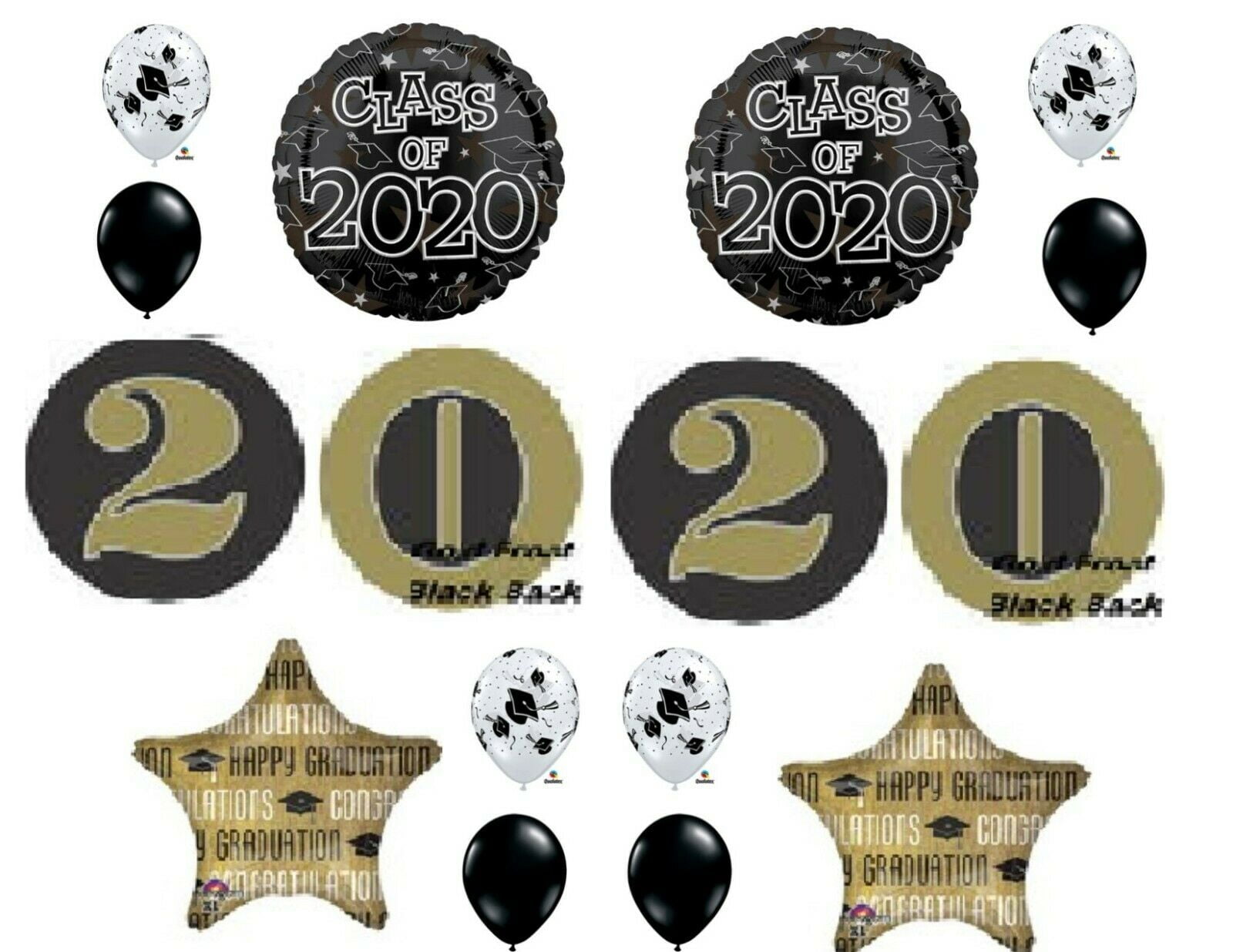 Black & Gold Numbers CLASS OF 2020 Graduation Party