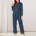 thumbnail image 2 of Honeii Octopus Sea Life print Women's Pajama Sets Long Sleeve Button Down Sleepwear Nightwear Soft Pjs Lounge Sets-Medium, 2 of 7