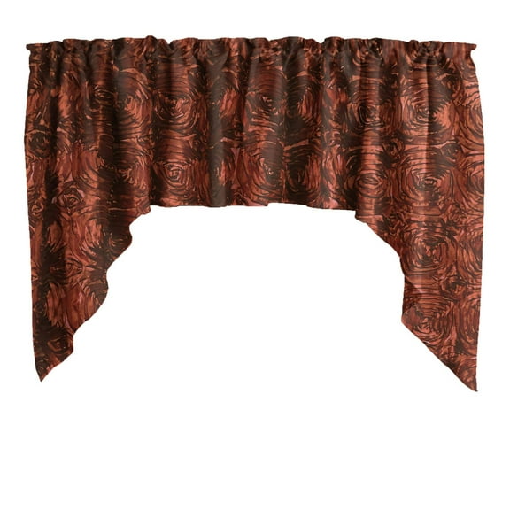 Rose Texture Satin Rosette Swag Window Valance 72" Wide / 36" Tall