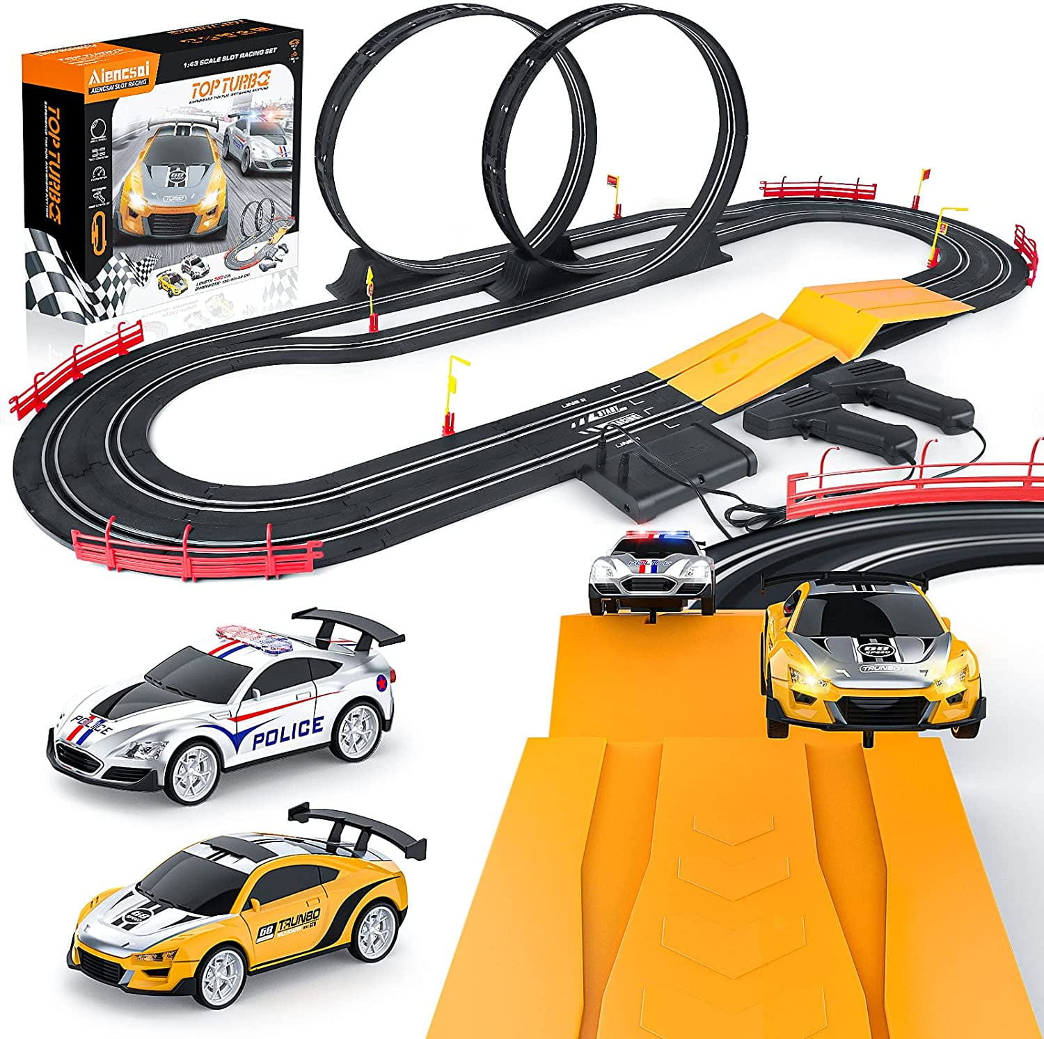 Master Class Electric Powered Slot Car Racing Kids Toy Race Track Set for Boys 3 4 5 6 7 8-16 Years Old Boys Girls Best Gifts 