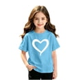 thumbnail image 4 of HAiming Girls Summer T Shirts Short Sleeve Printed Cute Trendy Tee Vacation Workout Kids Tops Solid Color Casual Scoop Neck Blouses, 4 of 5