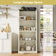 thumbnail image 2 of YouTrend 70'' Farmhouse Kitchen Pantry Cabinet Storage Cabinet W/ Adjustable Shelves and Metal Handles for Living Room,Kitchen,Bathroom,Office,White, 2 of 11