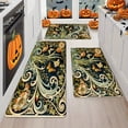 thumbnail image 3 of Art Nouveau Flower Butterfly Non-Slip Flannel Floor Mat, Water-Absorbent Door Mat for Bedroom Living Room Kitchen Bathroom Entry, Durable Easy Clean Welcome Carpet, 3 of 9