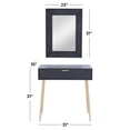 thumbnail image 3 of DecMode 31" x 31" Black Wood Single Drawer Console Table with Mirror, 2-Pieces, 3 of 9