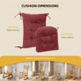 thumbnail image 4 of Millsilo 38" x 17" x 3" Indoor Tufted Rocking Chair Cushion & Seat Pad with Non-Slip Base & Secure Ties — Deep Red, 4 of 10