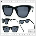 thumbnail image 2 of Womens Oversized Thick Plastic Cat Eye Rectangular Fashion Sunglasses All Black, 2 of 8