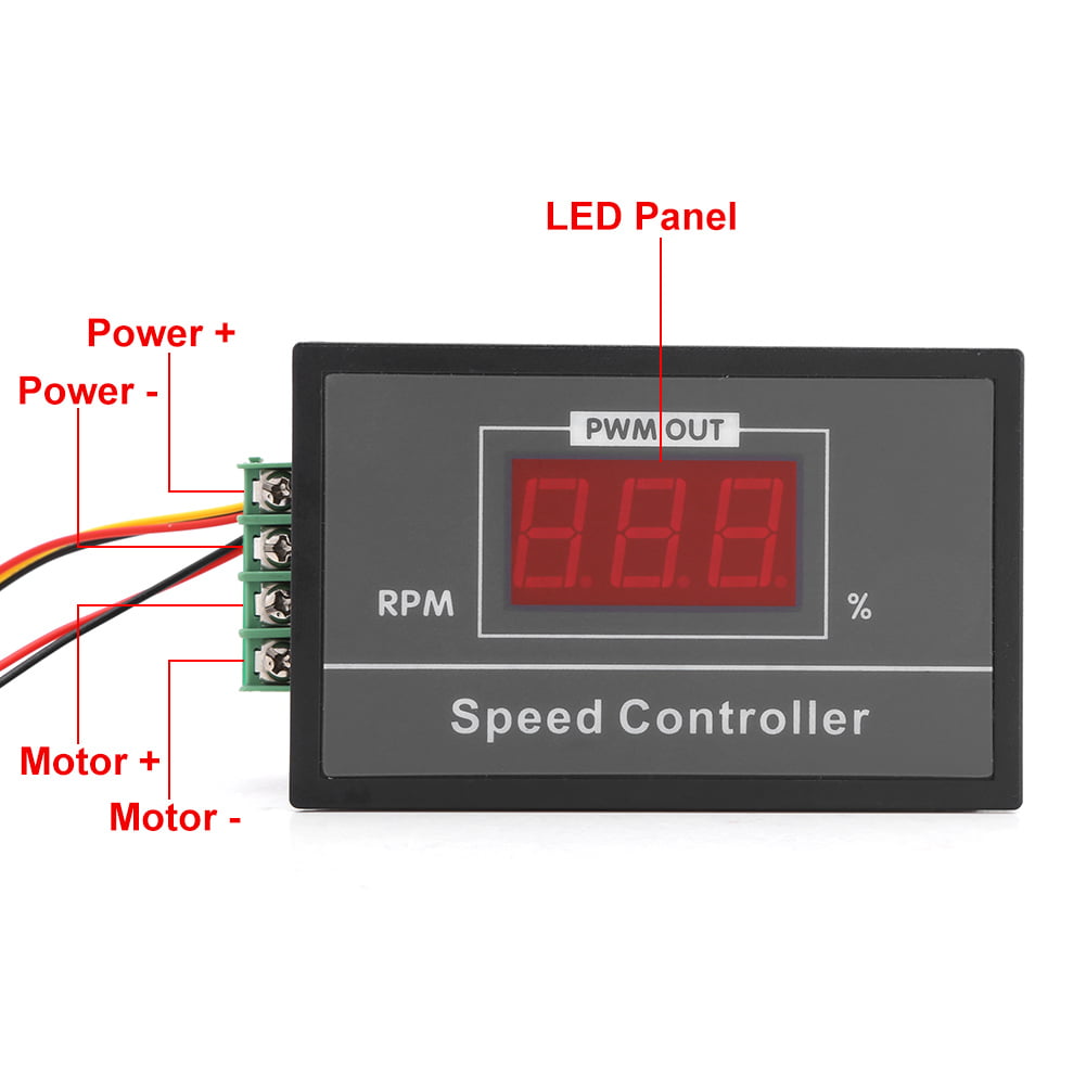 6V-50V 30A 350W 3 LED Dispaly DC Motor Speed Control PWM Controller 