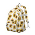 thumbnail image 2 of White Sunflower Backpack for School,Cute School Bag,Schoolbag with Adjustable Shoulder Straps & Padded Back,13.4"x11"x4.7", 2 of 6