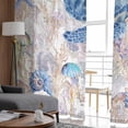 thumbnail image 4 of Sea Turtle Semi Sheer Curtains 84 Inch Length 2 Panels Set, Summer Coastal Nautical Coral Seahorse Sheer Kitchen Curtain Privacy Voile Window Curtain for Living Room Bedroom Rod Pocket Drapes, 4 of 7