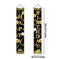 thumbnail image 2 of Mocsicka Happy Birthday Door Banner Black and Gold Birthday Decorations Happy Birthday Porch Sign, 2 of 5