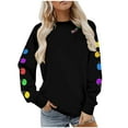 thumbnail image 5 of Lorytime Christmas Womens Crewneck Sweatshirt Oversized Letters Print Fleece Shirt Long Sleeve Pullover Warm Tops, 5 of 9