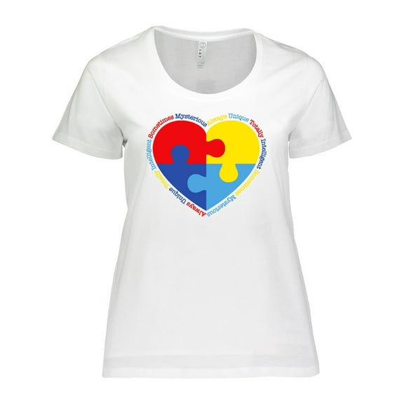 Inktastic Autism Puzzle Heart Women's Plus Size T-Shirt
