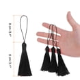 thumbnail image 2 of Uxcell 45Pcs Mini Silky Bookmark Tassels, Handmade Soft Floss Craft Tassels with Cord Loop, Negro, 2 of 6