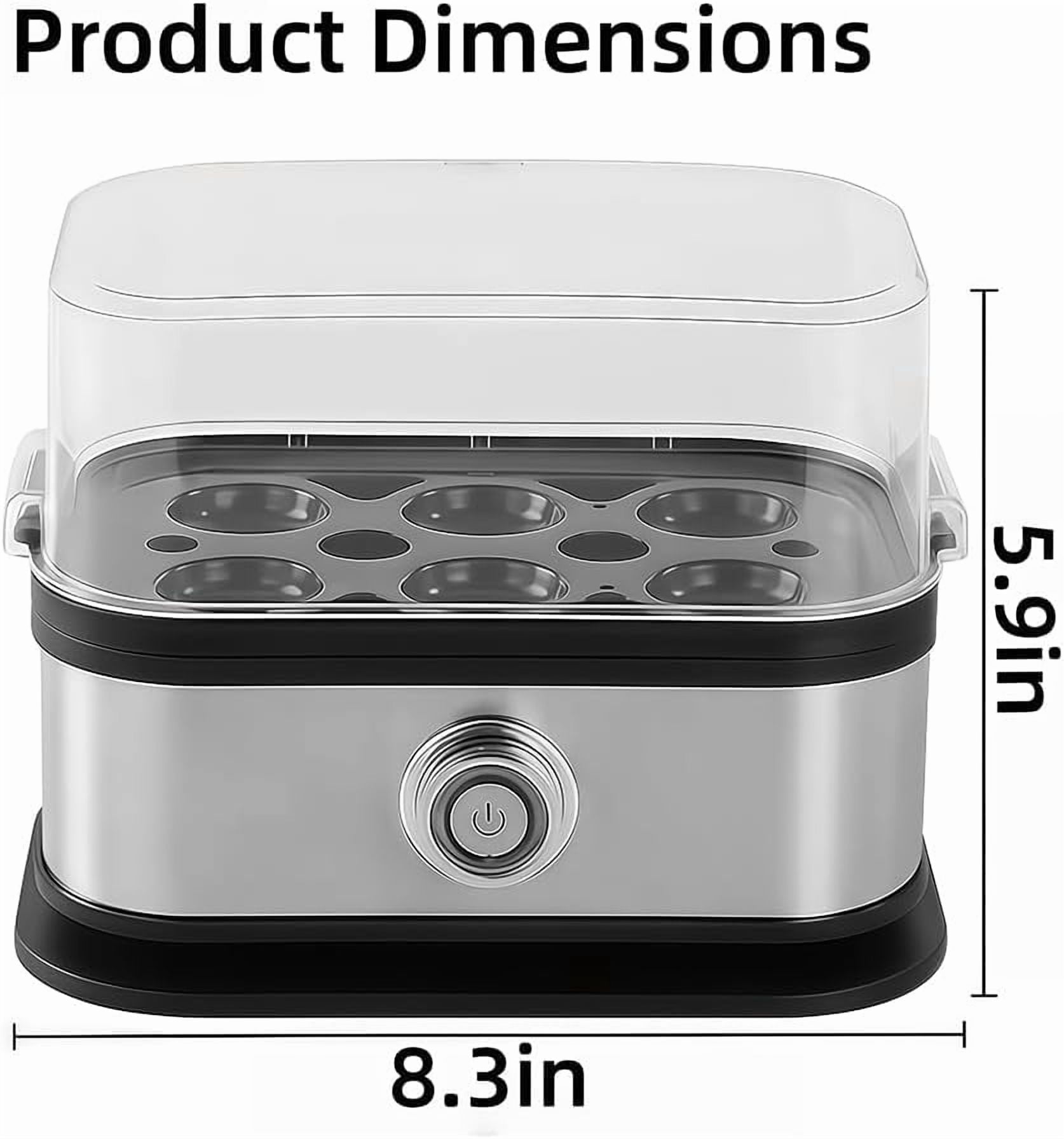 Multifunctional Egg Steamer With Clear Lid-2026 New Electric Egg Cooker 6 Egg Capacity Auto Shutoff, 304 Stainless Steel, Detachable Parts, Dry-Burn Protection (2pcs)
