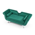 thumbnail image 2 of 61" Accent Sofa, Modern Velvet Upholstered Loveseat Sofa Couch with Nailhead Trims & Curved Backrest & Rolled Arms & Silver Metal Legs & Removable Cushion, 3-Seat Sofa Armchair for Living Room, Green, 2 of 4