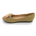 thumbnail image 5 of Victoria K Gold Bow Faux Fur Trim Ballerina Flats (Women), 5 of 5