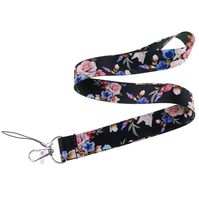 CB1457 Flowers Lanyard For Keychain ID Card Cover Passport Student Cellphone USB Badge Holder Key Ring Neck Straps Accessories 7
