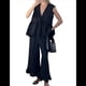 thumbnail image 3 of Conjuntos Casuales de Dos Piezas para Mujer: Chaleco Sin Mangas con Volantes y Pantalones Anchos. Negro S, 3 of 7