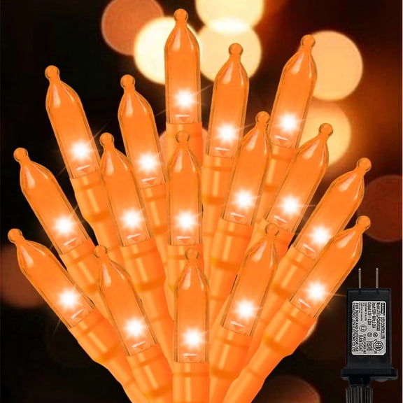 Orange Halloween String Lights Outdoor, 32.5FT 100 LED Waterproof Christmas Lights with 16 Lighting Modes for Halloween Garden Party Christmas Xmas Tree Lights Decor