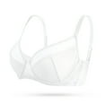 thumbnail image 2 of YANDW Minimizer Sheer Mesh Bras for Women Underwire Plunge Lifting Plus Size Bra, White 40C, 2 of 7