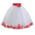 thumbnail image 2 of Ekidsbridal Girl Ballroom Flower Girl Dress - Lace Heart Cutout White Tulle with Petals 185T-A (Size: M-12), 2 of 3