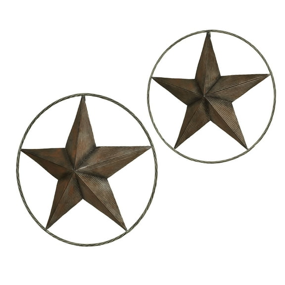 Longmire Star Bronze Metal Wall Art Decor Sculpture Set of Two