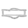 thumbnail image 2 of Dazzlingrock Collection 0.20 Carat (ctw) 10K Round Diamond Wedding Enhancer Guard Double Ring 1/5 CT, White Gold, Size 8, 2 of 3