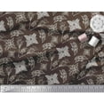 thumbnail image 2 of Soimoi Brown Cotton Duck Fabric Flower Floral Fabric Prints By Yard 44 Inch Wide, 2 of 3