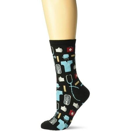 

Hot Sox womens Novelty Occupation Crew Casual Sock Medical (Black) Size 9-11
