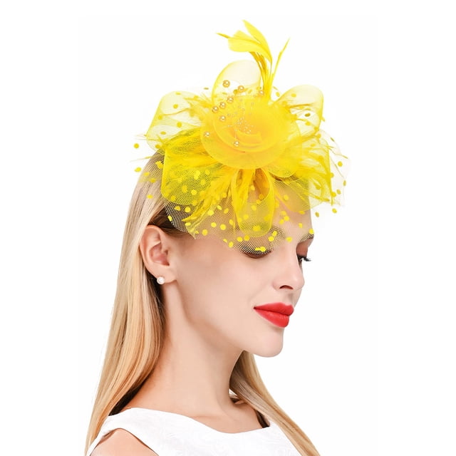 Sonducket Tocado de boda con flores para el pelo, adorno para el pelo de fiesta con ahorro de espacio Vintage fino y exquisito, Clip de malla Ropa, zapatos y accesorios Miscelánea Amarillo