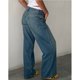 thumbnail image 2 of Pantalones vaqueros de pierna ancha for mujer, de talle bajo, holgados, pierna recta, pantalones de mezclilla for novio, pantalones vaqueros sueltos casuales, estilo niña Y2K, 2 of 4