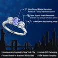 thumbnail image 2 of Gem Stone King 925 Sterling Silver Blue Tanzanite and White Moissanite Engagement Ring for Women | 1.90 Cttw | Round 6MM | Gemstone December Birthstone | Size 5, 2 of 7