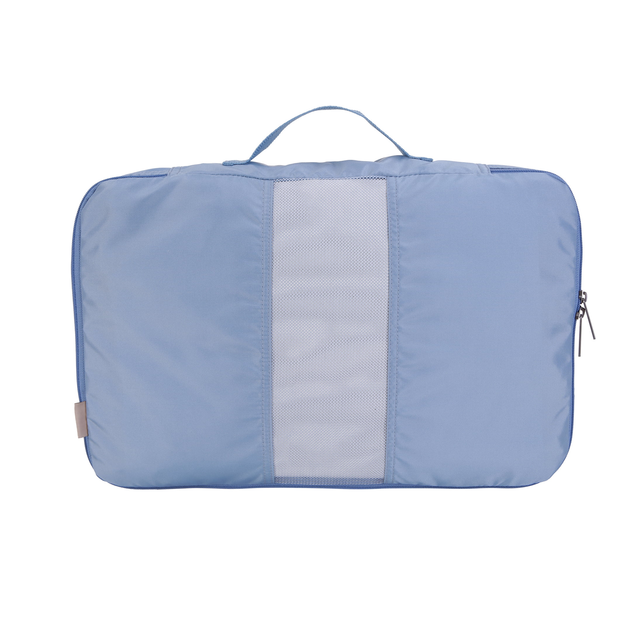 btL Brand 4 Piece Nylon Mesh Front Zippered Expandable Compression Packing Cubes, Blue Shadow