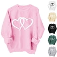 thumbnail image 7 of FAWUUDO Womens Sweet Valentines Crewneck Pullover Loose Fit Long Sleeve Heart Print Graphic Sweatshirt Casual Cozy Romantic Holiday Wear Green L, 7 of 7