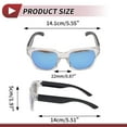 thumbnail image 4 of 1 juego de gafas de motocicleta anti-reflejo Triacetato de celulosa PC UV400 gafas de ciclismo lente azul marco claro negro, 4 of 6