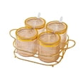 thumbnail image 4 of Recipiente para condimentos con soporte, dispensador de condimentos para suministros de cocina rejilla marrón 4, 4 of 9