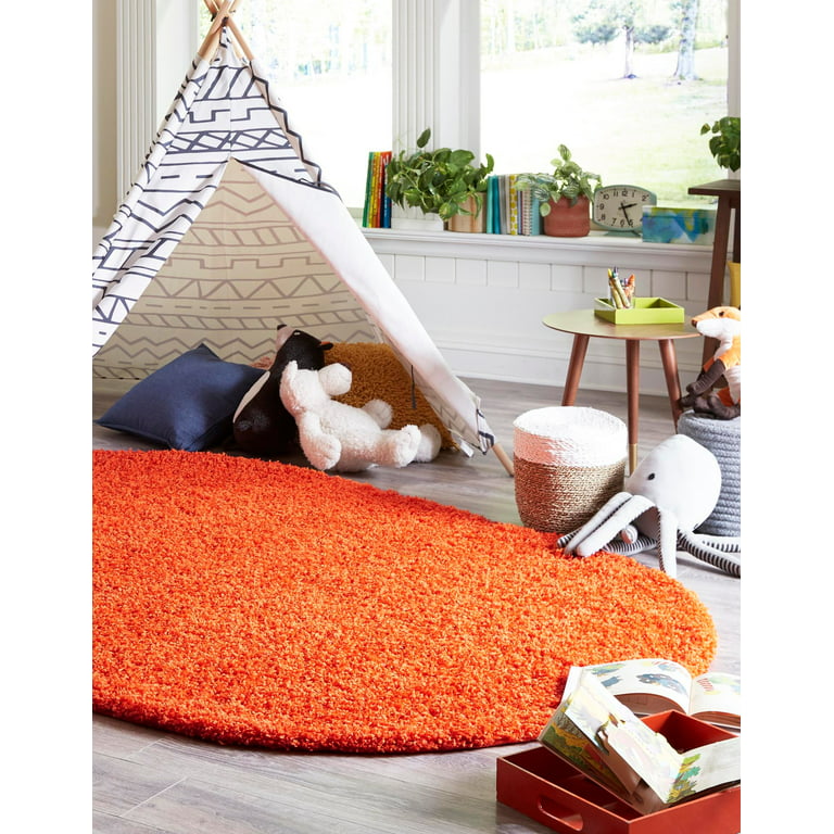 Spice Orange Indoor Shag Carpet Mat Area Rug 3 x 5 4 x 6 5 x 8 Ft Stain  Resist