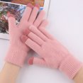 thumbnail image 3 of TureClos 1 par de guantes de invierno para mujer, guantes gruesos para mujer, tejido artesanal para mantener el calor, cubierta para los dedos, accesorio de ropa para uso al aire libre, color rosa TureClos JD731879268, 3 of 7