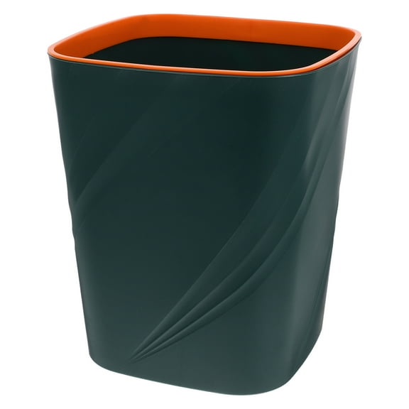 Slim Plastic Trash Can for Home Use Green Essential Waste Basket for Narrow Spaces Kitchen Office