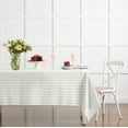 thumbnail image 2 of Martha Stewart Daisy Stripe Fabric Tablecloth Single Pack, Grey/Yellow, 60"x84", 2 of 6
