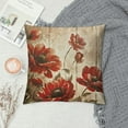 thumbnail image 2 of Floral Throw Pillow Covers Red Poppy Flowers Pillow Covers Rustic Spring Summer Decorative Cushion  for Outdoor Patio Couch Home, 2 of 5
