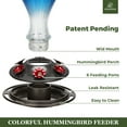 thumbnail image 5 of Kingsyard Glass Hummingbird Feeder 24 Ounces, 6 Feeding Ports, Ant Moat Included, Blue, 5 of 9