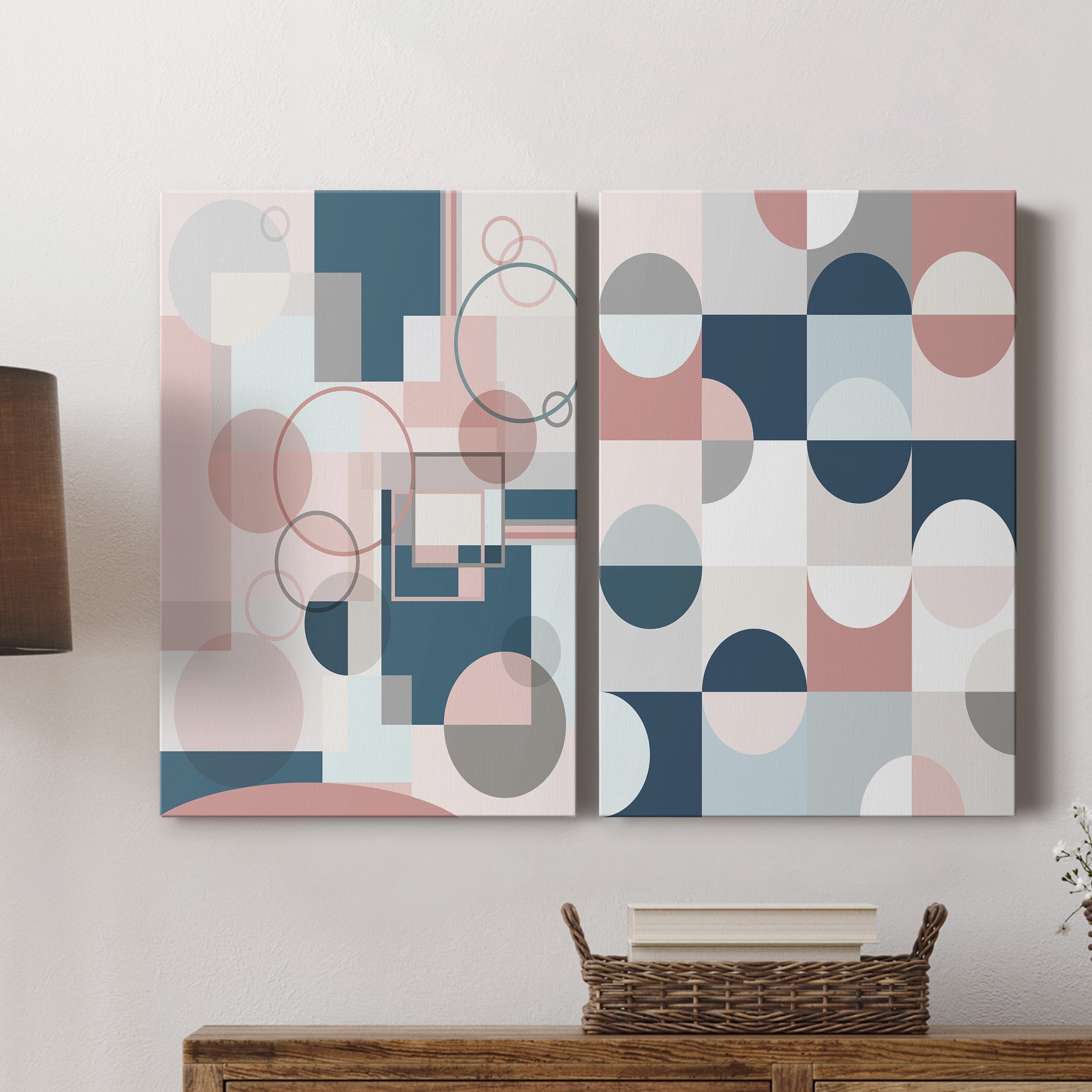 Modern Geo Premium Gallery Wrapped Canvas - Ready to Hang - Set of 2 - 12 x 18 Each