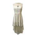thumbnail image 7 of NMMUED Western Dress Pleated Dress for Women Lace Dress a Line Dresses for Women Vintage Dress for Women, Beige M, 7 of 7