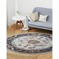 thumbnail image 3 of Rugs.com Eco Traditional Collection Rug – 7 Ft Round Ivory Medium Rug Perfect For Kitchens, Dining Rooms, 3 of 9