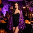thumbnail image 4 of WHEANG Halloween Cape Shawl for Women Men Poncho Spooky Spiderweb Accessory for Party Dress‑up Stylish Spider Web Sheer Mesh Witch Cape Shawl One Size Purple, 4 of 4