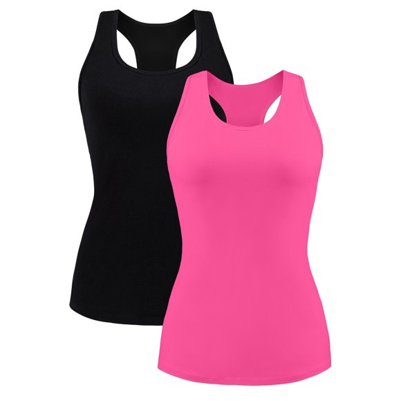 Charmo Cotton Camisole for Womens Wider Straps Tanks Racerback Tank Top Shelf Bra Undershirt Cami