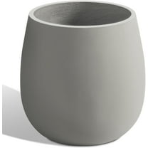 Oval Concrete Planter Outdoor, Large Cement Plant Pots Indoor for Trees Flowers (Gray, 18.5 inch)