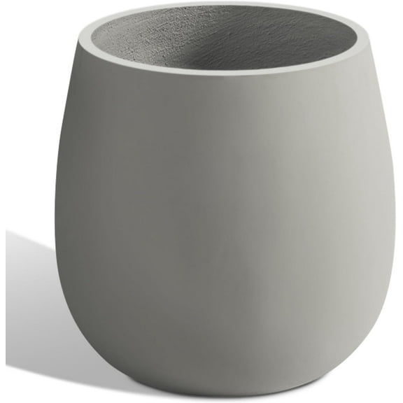 Oval Concrete Planter Outdoor, Large Cement Plant Pots Indoor for Trees Flowers (Gray, 18.5 inch)
